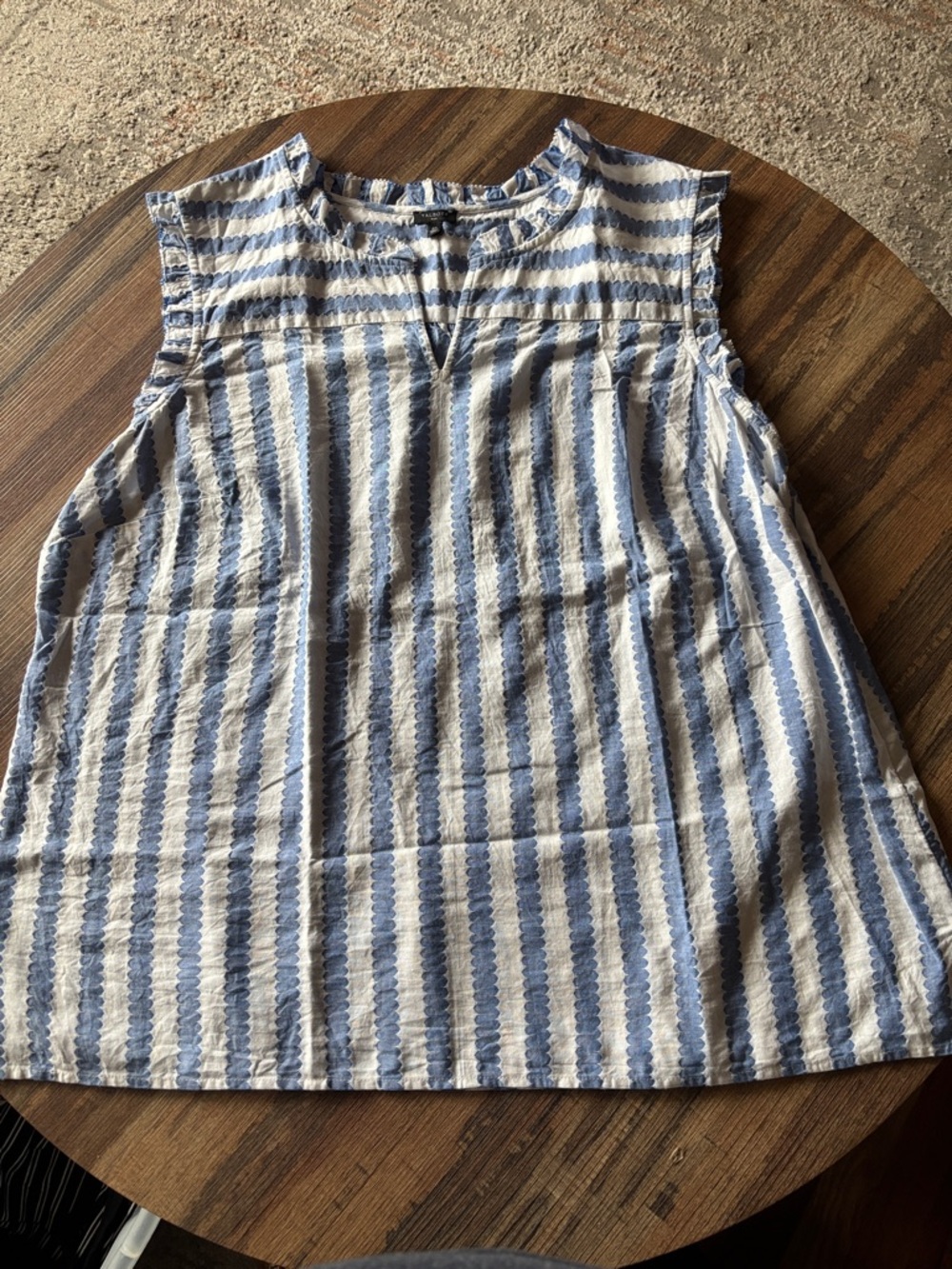 Talbots Blue and White Striped Sleeveless Top